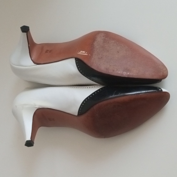 👠🇨🇭 Bally Leather Heels | Made in Switzerland | Black & White | Size 10 - Picture 7 of 15